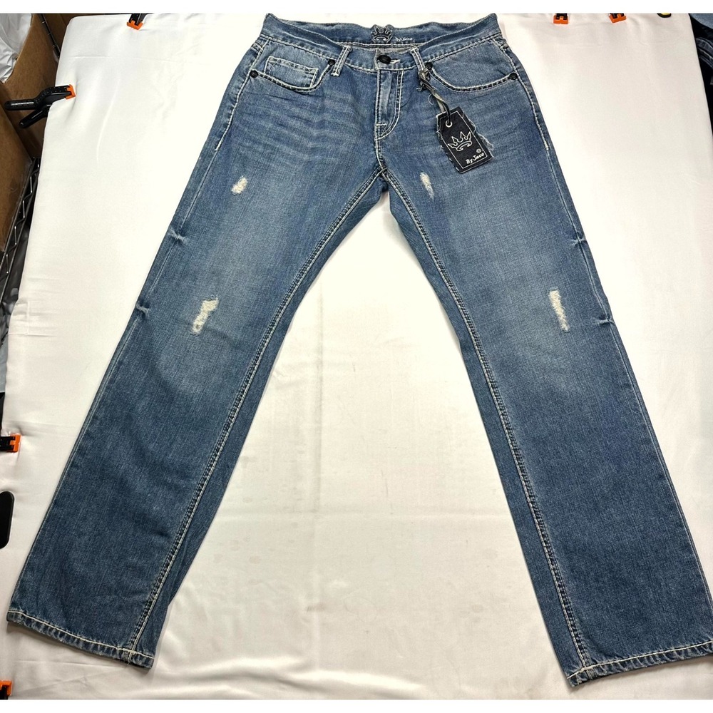 JNCO‎ Straight Leg Jeans Mens Size 32x32 Blue Denim Cotton Distressed 5-Pocket